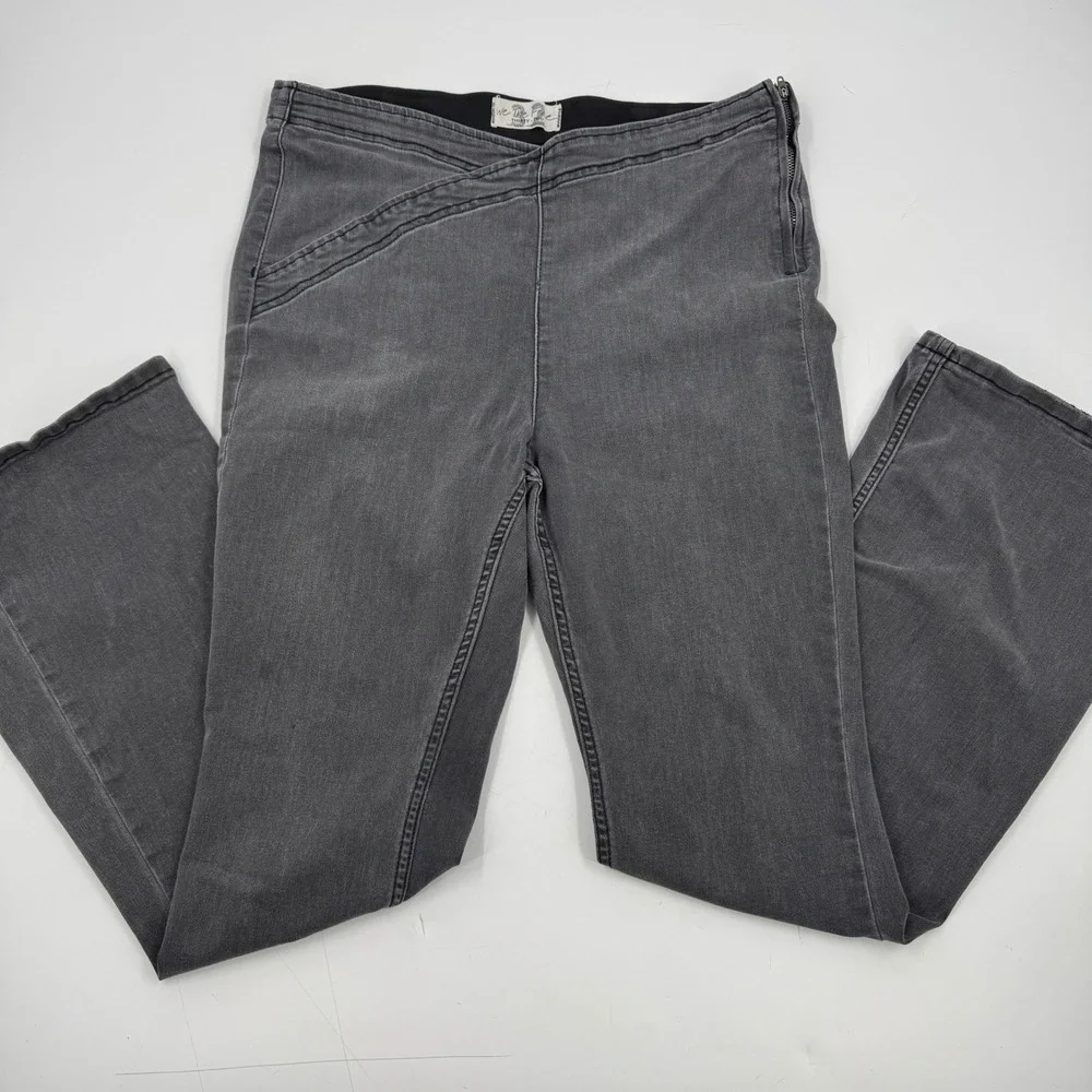 Free People Grey Flare Jeans‎ High Waisted Zipper Fly Denim Women's Size 32
